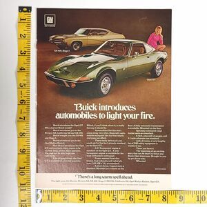 Vintage Buick Opel GT Single Page Full Color Print Ad 1969 Hot Rod Magazine‎